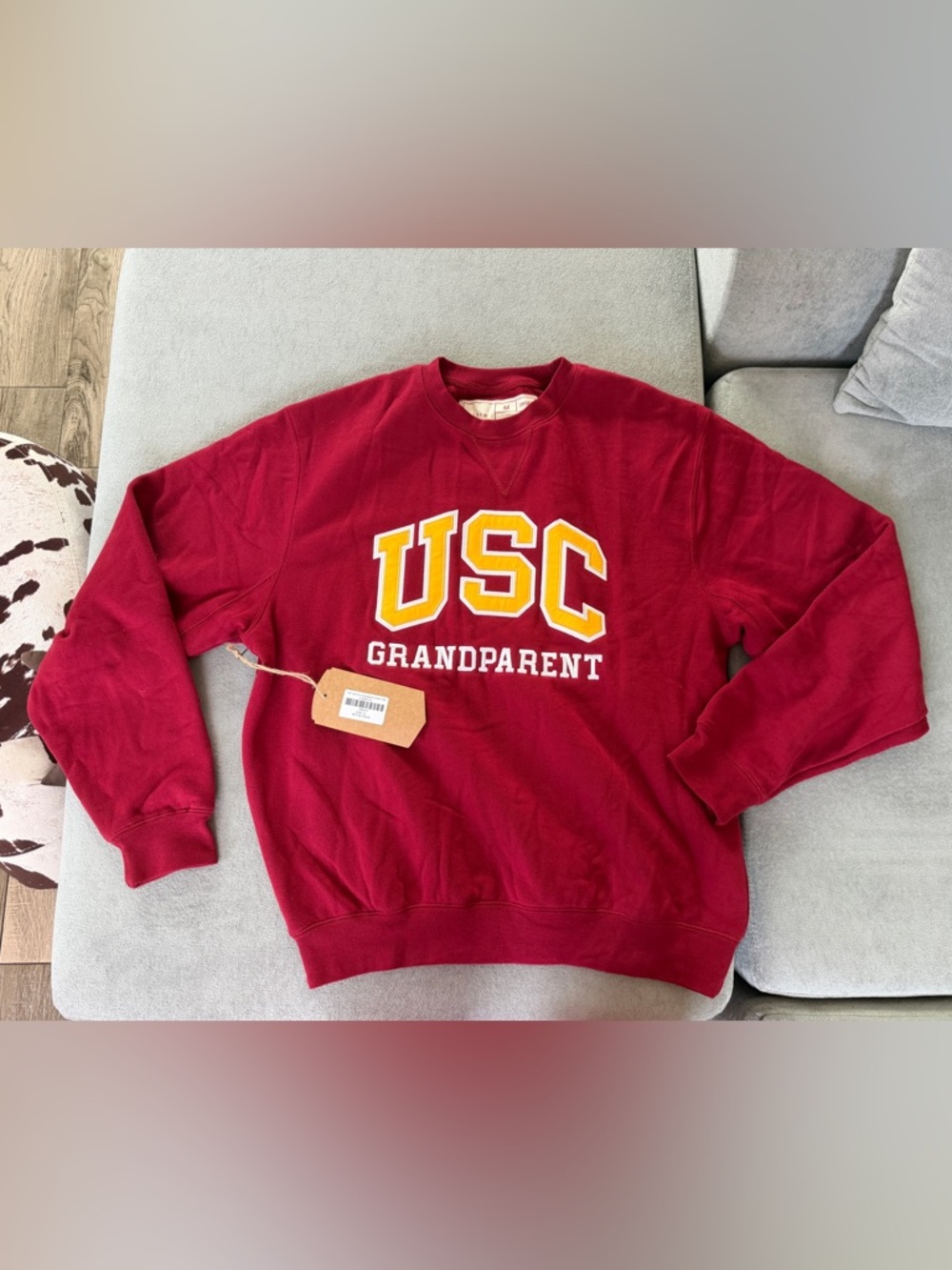 Russell Athletic USC Grandparent Crewneck Sweatshirt Red Medium